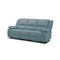 SOFA RECLINABLE ELECTRICO DE TRES ASIENTOS EN TELA AZUL CON PUERTO USB