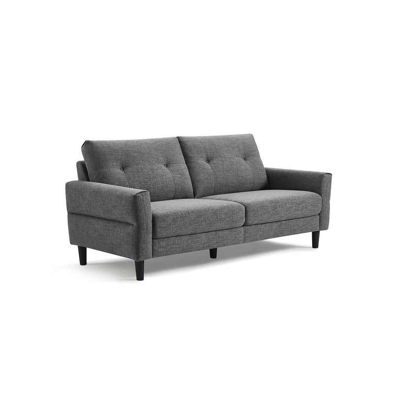 SOFA ESTACIONARIO DE TRES ASIENTOS EN TELA COLOR GRIS