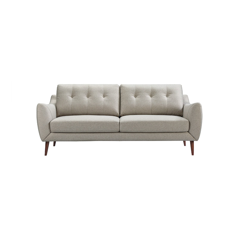SOFA ESTACIONARIO DE 3 ASIENTOS EN TELA  CREMA