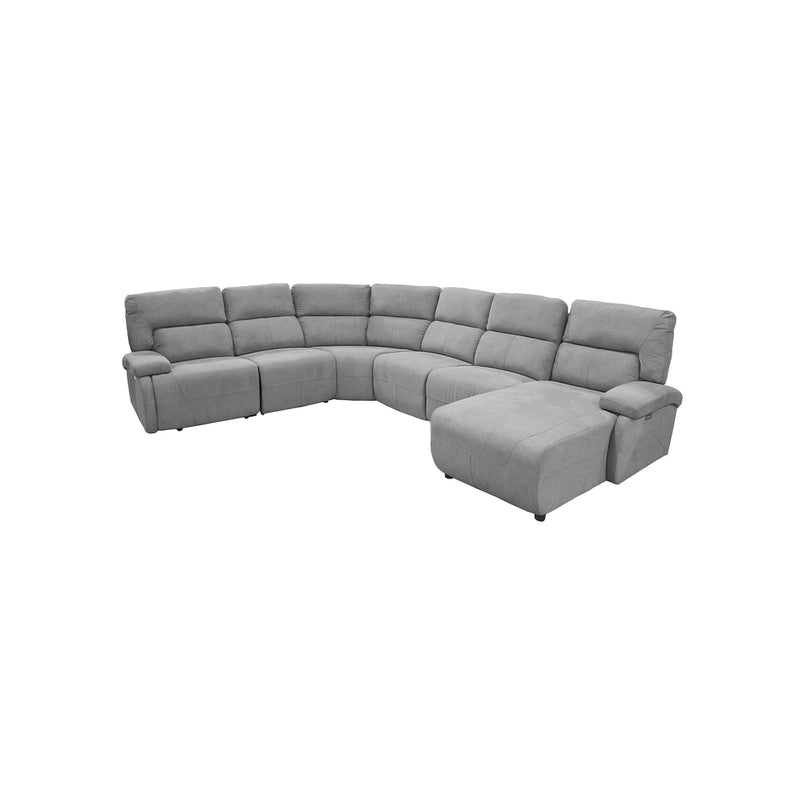 SOFA SECCIONAL RECLINABLE ELECTRICO EN TELA GRIS 6PCS