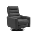 BUTACA RECLINABLE GIRATORIA MANUAL ESTILO PIEL COLOR GRIS