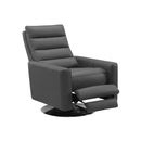 BUTACA RECLINABLE GIRATORIA MANUAL ESTILO PIEL COLOR GRIS