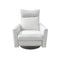 BUTACA GIRATORIA RECLINABLE MANUAL CON FRENTE DE PIEL GRIS CLARO