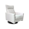 BUTACA GIRATORIA RECLINABLE MANUAL CON FRENTE DE PIEL GRIS CLARO