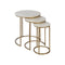 MESA LATERAL TOPE ESTILO MARMOL Y BASE DORADA S/3