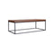 MESA DE CENTRO ACABADO DE MADERA Y BASE NEGRA