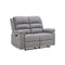SOFA RECLINABLE SISTEMA MANUAL  DE 2 ASIENTOS EN TELA COLOR GRIS