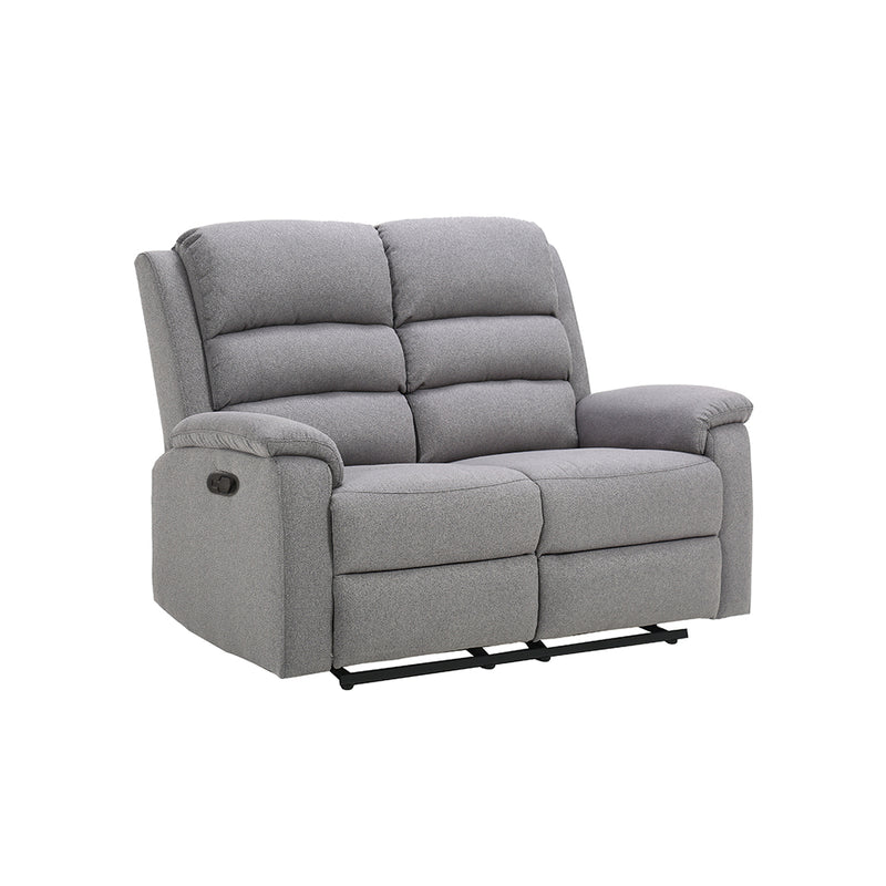 SOFA RECLINABLE SISTEMA MANUAL  DE 2 ASIENTOS EN TELA COLOR GRIS