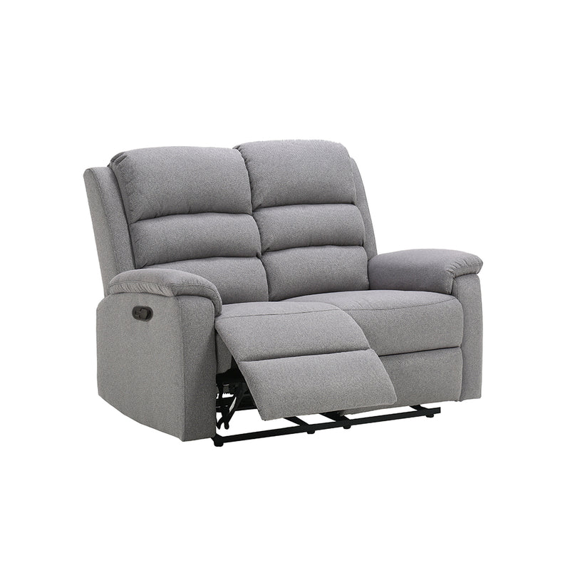 SOFA RECLINABLE SISTEMA MANUAL  DE 2 ASIENTOS EN TELA COLOR GRIS