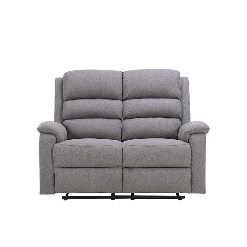 SOFA RECLINABLE SISTEMA MANUAL  DE 2 ASIENTOS EN TELA COLOR GRIS
