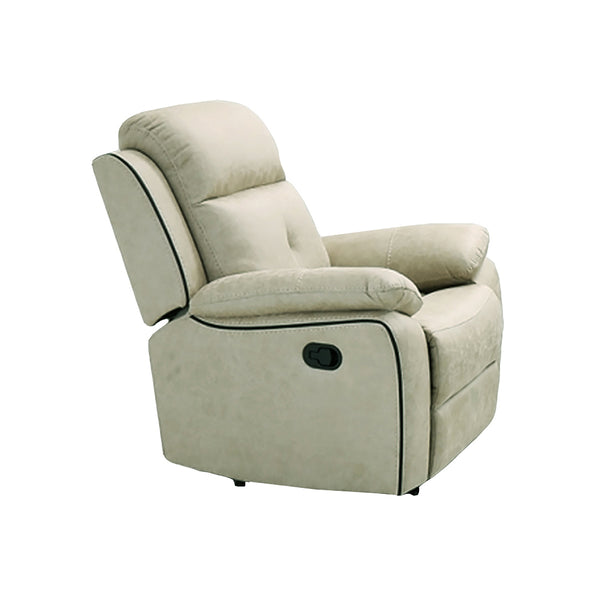 BUTACA RECLINABLE EN TELA CREMA CON SISTEMA MANUAL