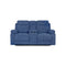SOFA RECLINABLE MANUAL DE DOS ASIENTOS  EN TELA AZUL