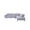 SOFA SECCIONAL RECLINABLE MANUAL EN TELA CREMA Y PATAS NEGRAS