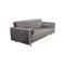 SOFA ESTACIONARIO DE 3 ASIENTOS  EN TERCIOPELO GRIS