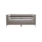 SOFA ESTACIONARIO DE 2 ASIENTOS EN TELA SUAVE COLOR GRIS CON PATAS PLATEADAS