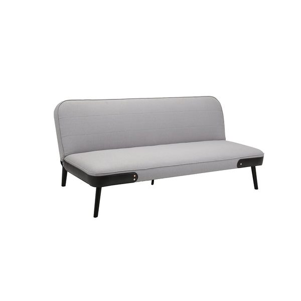 SOFA CAMA EN TELA CREMA Y PATAS NEGRAS