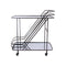 CARRITO DE BAR CON TOPE EN CRISTAL Y BASE NEGRA