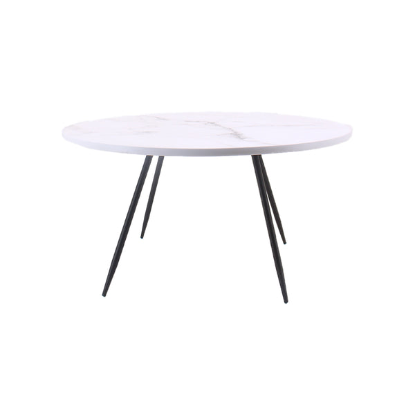 MESA DE CENTRO CON TOPE BLANCO Y BASE NEGRA