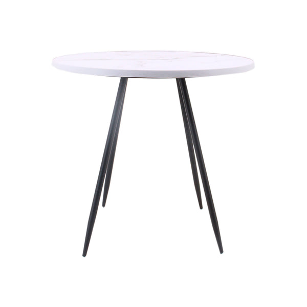 MESA DE CENTRO CON TOPE BLANCO Y BASE NEGRA