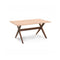 MESA DE COMEDOR RECTANGULAR TOPE Y BASE EN ACABADO DE MADERA