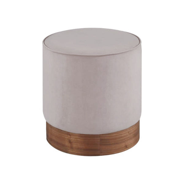 OTOMAN EN TELA GRIS 22616-16 Y BASE EN ACABADO DE MADERA