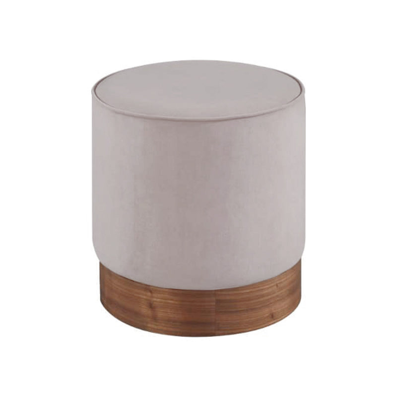 OTOMAN EN TELA GRIS 22616-16 Y BASE EN ACABADO DE MADERA