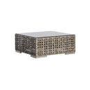 TRES DEEP SQUARE COFFEE TABLE WITH OPEN WEAVING SILK WHITE RIBBON