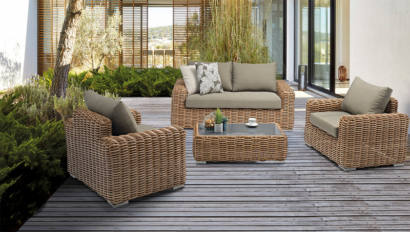 SOFA DE EXTERIOR EN RATTAN DE 3 ASIENTOS