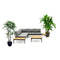SECCIONAL SHADE EN TELA GRIS 4PCS: MESA DE CENTRO, BANCO DERECHA E IZQUIERDAY ESQUINERO