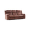 SOFA RECLINABLE MANUAL EN TELA DE MICROFIBRA MARRON
