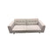 SOFA ESTACIONARIO DE 3 ASIENTOS EN TELA BEIGE Y PATAS MARRONES