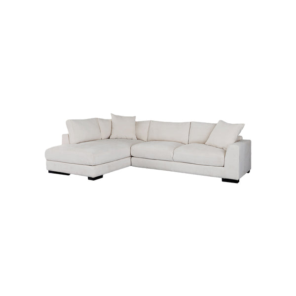 SOFA SECCIONAL ESTACIONARIO IZQUIERDO EN TELA BLANCA