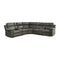 SOFA SECCIONAL RECLINABLE MANUEL EN PIEL SINTETICA MARRON OSCURO