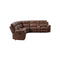 SOFA SECCIONAL RECLINABLE MANUEL EN PIEL SINTETICA MARRON