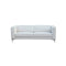 SOFA ESTACIONARIO DE TRES ASIENTOS EN TELA  TEXTURIZADAOFF WHITE BEIGE  Y PATAS PLATEADAS