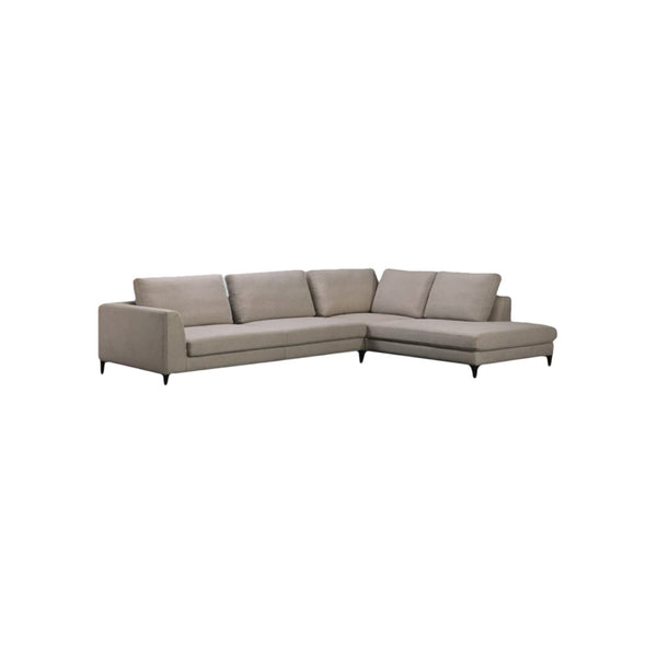 SOFA SECCIONAL ESTACIONARIO EN TELA MARRON CLARO