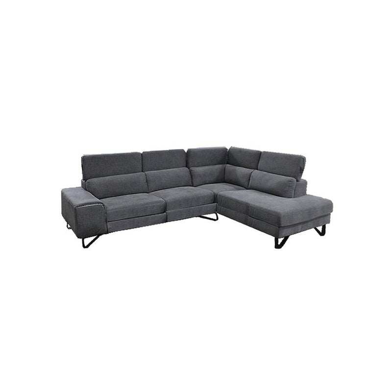 SOFA SECCIONAL ESTACIONARIO DERECHO  EN TELA GRIS
