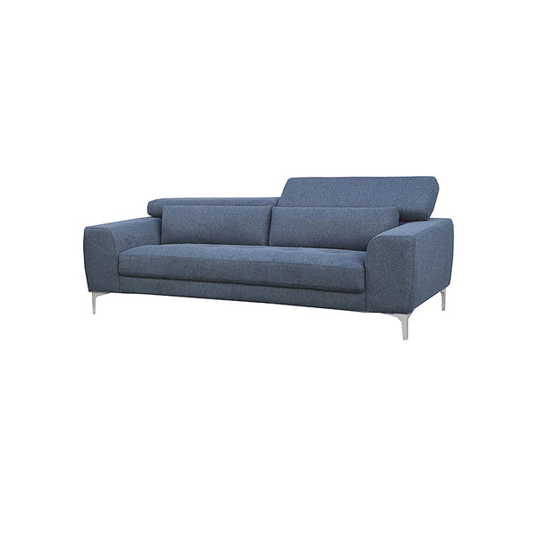 SOFA ESTACIONARIO DE 3 ASIENTOS EN TELA AZUL