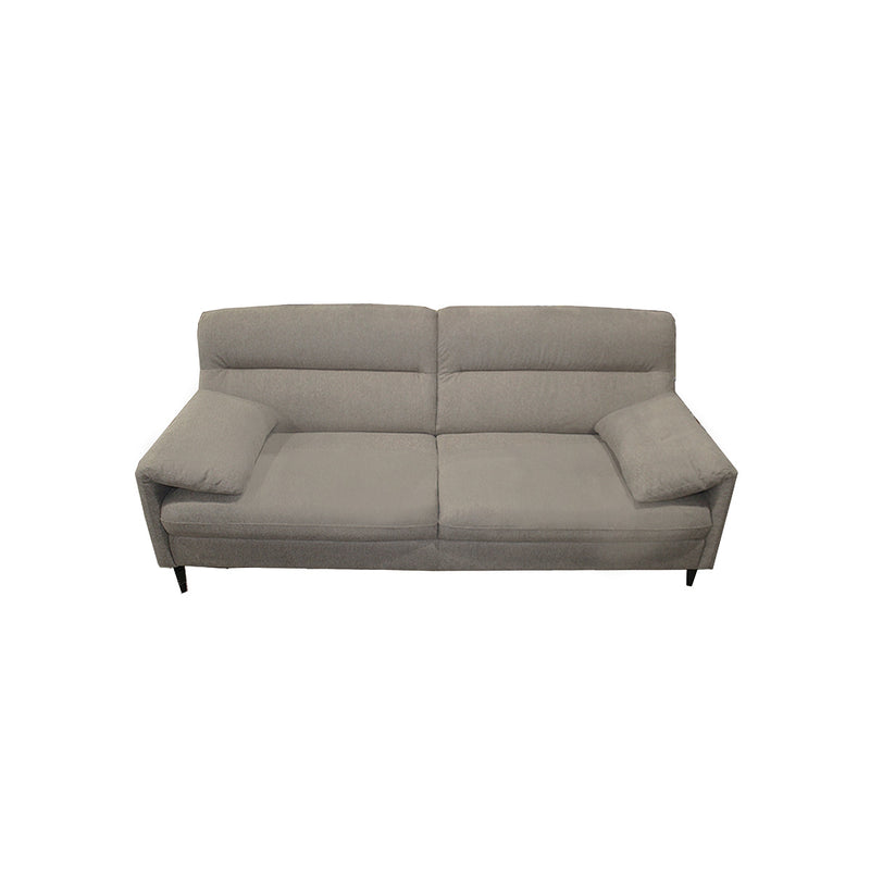 SOFA ESTACIONARIO DE 3 ASIENTOS EN TELA BEIGE BROWN Y PATAS NEGRAS