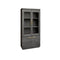 LISBON GLASS CABINET W/ 4 DRS TEXTURED  DRY GREY OAK