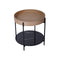 MESA LATERAL EN ACABADO DE MADERA Y BASE NEGRA
