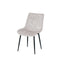SILLA DE COMEDOR EN TELA CREMA Y PATAS NEGRAS