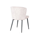SILLA DE COMERDOR TAPIZADA EN TELA BEIGE Y PATAS NEGRAS