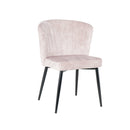 SILLA DE COMERDOR TAPIZADA EN TELA BEIGE Y PATAS NEGRAS